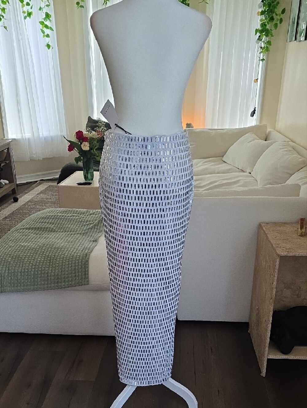 AKIRA TALK ABOUT ME RHINESTONE MAXI SKIRT - Picture 4 of 5